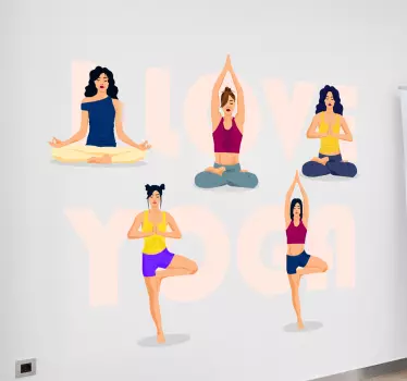 Naklejka na ścianę Joga różne pozycję jogi  - TenStickers