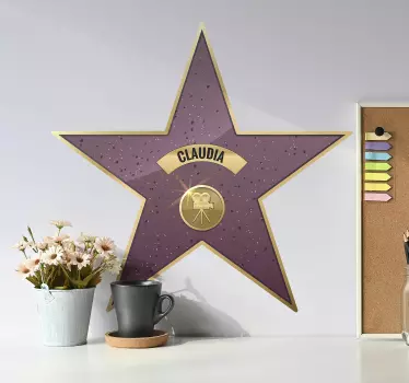 Naklejka na ścianę do domu gwiazda z imieniem - TenStickers