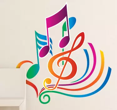 Naklejka na ścianę kolorowa muzyka - TenStickers