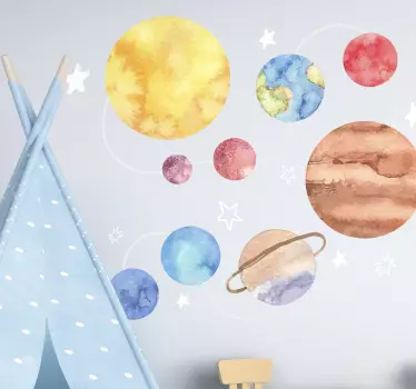 Naklejka na ścianę kosmos Mapa układu słonecznego - TenStickers