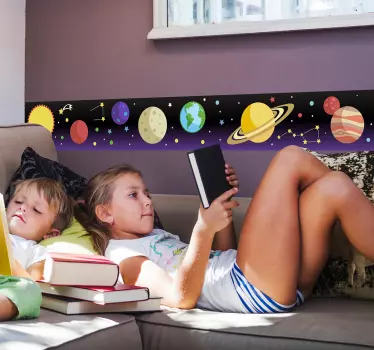 Naklejka na ścianę kosmos planety - TenStickers