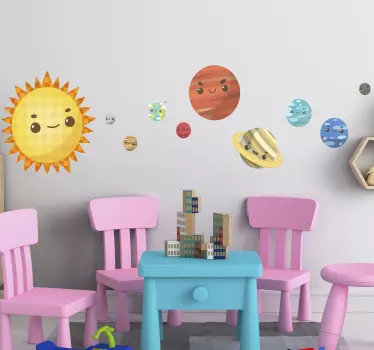 Naklejka na ścianę kosmos radosny układ słoneczny - TenStickers