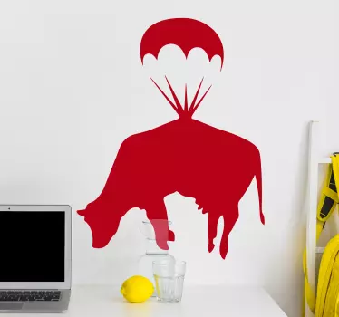 Naklejka na ścianę sylwetka Krowa zwierzęta balon - TenStickers