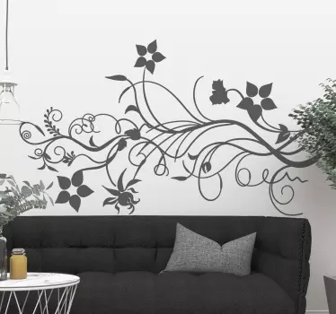 Naklejka na ścianę do salonu kwiaty - TenStickers