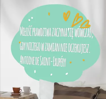Naklejka na ścianę Mały książę cytat o miłości - TenStickers