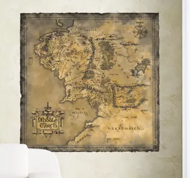 Naklejka na ścianę Mapa Śródziemia - TenStickers