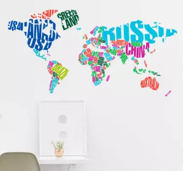 Naklejka na ścianę mapa świata - TenStickers