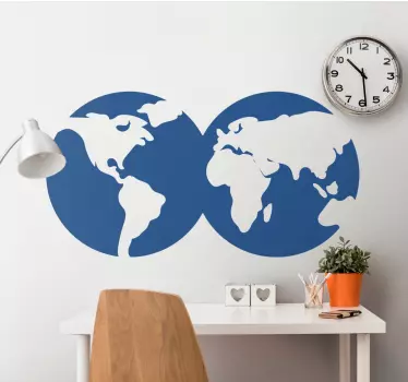 Naklejka na ścianę mapa świata Kula ziemska - TenStickers