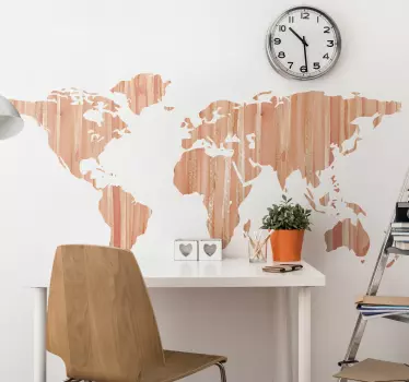 Mapa świata na ścianę w pastelowych kolorach - TenStickers