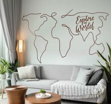 Naklejka na ścianę mapa świata Odkrywać świat - TenStickers