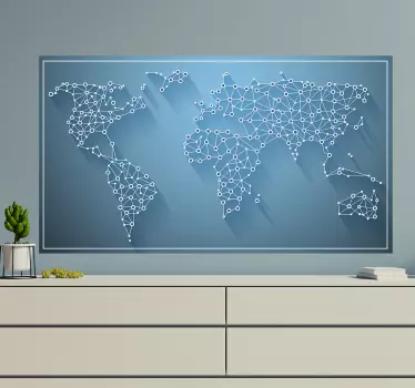 Naklejka na ścianę mapa świata sieć zintegrowanego świata - TenStickers