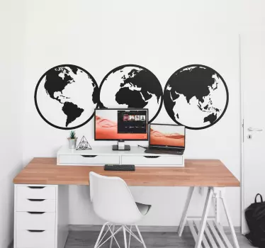 Naklejka na ścianę mapa świata światopoglądy - TenStickers