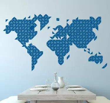 Naklejka na ścianę mapa świata trójkąty - TenStickers