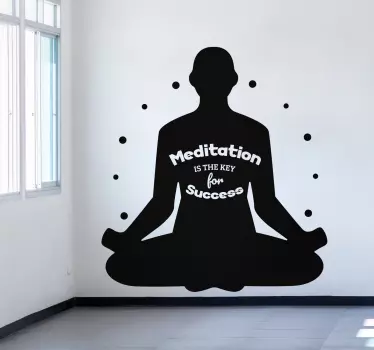 Naklejka na ścianę sylwetka medytacja joga postać - TenStickers