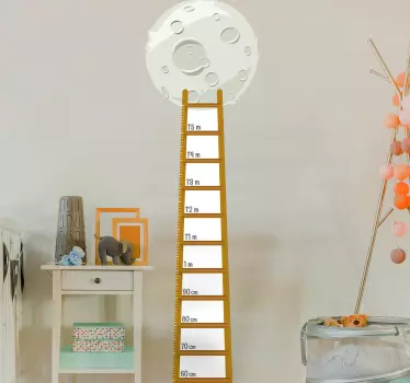 Naklejka na ścianę miarka drabina na księżyc - TenStickers