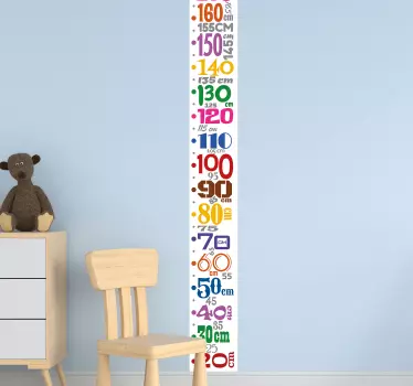 Naklejka na ścianę miarka Kolorowe znaczniki wzrostu - TenStickers