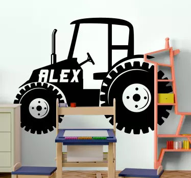 Naklejka na ścianę miarka spersonalizowany projekt ciągnika - TenStickers