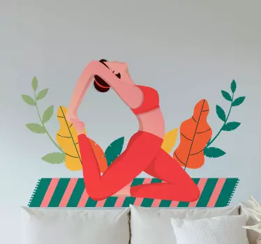 Naklejka na ścianę moda ilustracja pozycji jogi - TenStickers