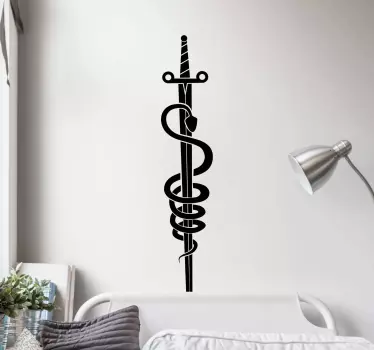 Naklejka na ścianę moda symbol medyczny kaduceusz - TenStickers
