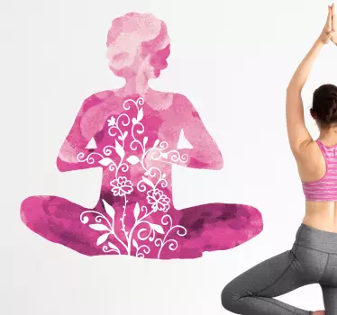 Naklejka na ścianę moda sztuka medytacyjnej sylwetki - TenStickers