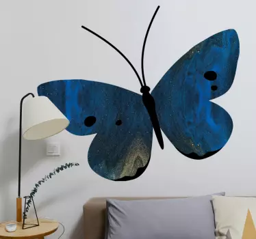 Naklejka na ścianę motyle w eleganckim niebieskim designie - TenStickers