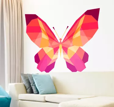 Wzór na ścianę Geometryczny motyl - TenStickers