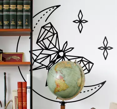 Naklejka na ścianę motyle geometryczny motyl księżycowy - TenStickers