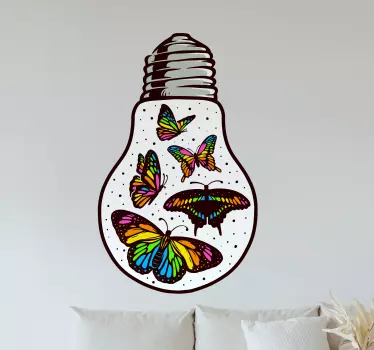 Naklejka na ścianę motyle kolorowa ilustracja - TenStickers