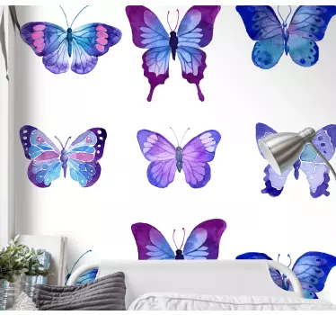 Naklejka na ścianę motyle żywe ilustracje motyli - TenStickers