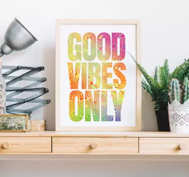 Naklejka na ścianę napis "Good vibes only" - TenStickers