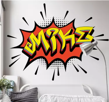 Naklejka na ścianę napisy kolorowy wybuch imienia - TenStickers
