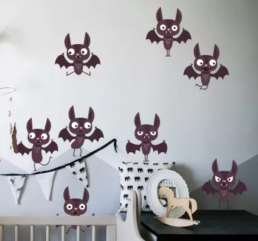 Naklejka na ścianę dla dzieci nietoperze halloween - TenStickers