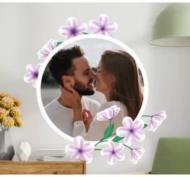 Naklejka na ścianę ornament kwiatowe koło fotograficzne - TenStickers