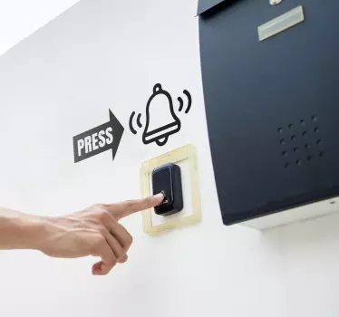 Naklejka na ścianę oznaczająca dzwonek do drzwi - TenStickers