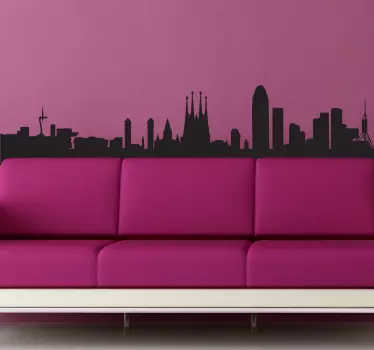 Naklejka na ścianę panorama Barcelona - TenStickers