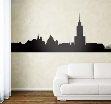 Naklejka na ścianę panorama Warszawa - TenStickers
