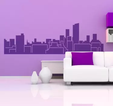 Naklejka na ścianę panorama z nowoczesnym miastem - TenStickers