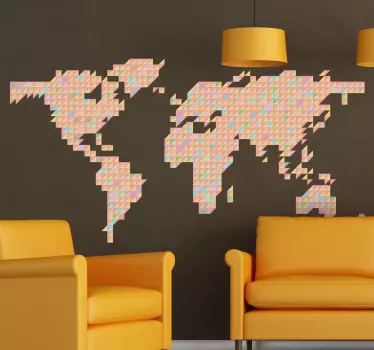 Naklejka na ścianę pastelowa mapa świata - TenStickers