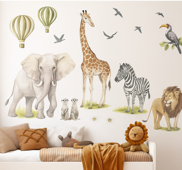 Naklejka na ścianę pastelowe balony safari - TenStickers