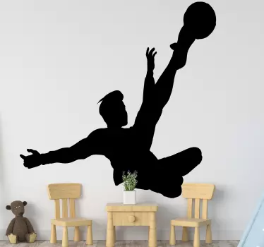 Naklejka na ścianę piłka Kopnięcie piłki nożnej do góry nogami - TenStickers