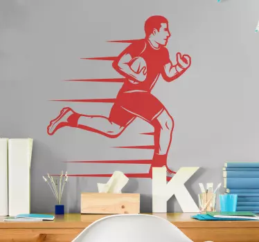 Naklejka na ścianę piłka nożna biegacz sportowy - TenStickers