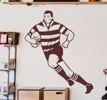 Naklejka na ścianę piłka nożna dynamiczny gracz rugby - TenStickers