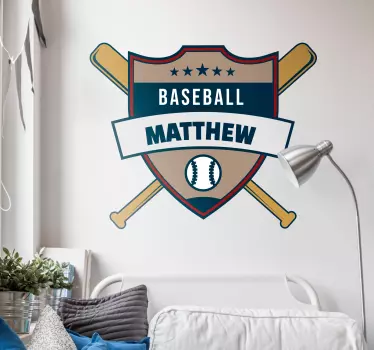 Naklejka na ścianę piłka nożna emblemat tarczy baseballowej - TenStickers