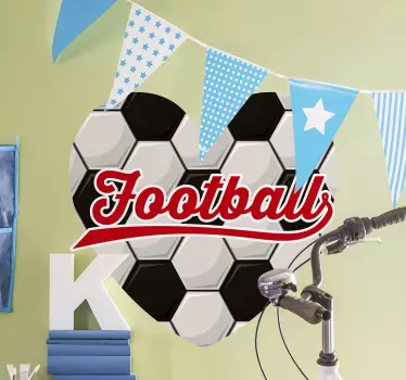 Naklejka na ścianę piłka nożna serce futbol miłość - TenStickers