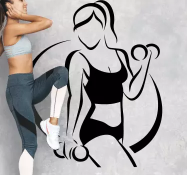 Naklejka na ścianę piłka nożna sylwetka fitness kobiety - TenStickers