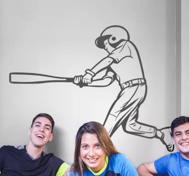 Naklejka na ścianę piłka nożna uderzenie baseballisty - TenStickers