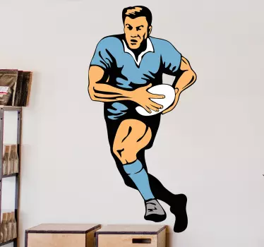 Naklejka na ścianę piłka nożna zawodnik rugby - TenStickers