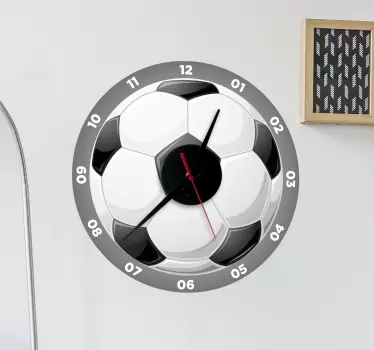 Naklejka na ścianę sport - zegar w kształcie piłki - TenStickers