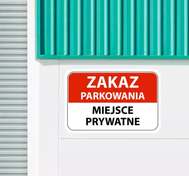 Naklejka na ścianę do garażu Miejsce prywatne - TenStickers