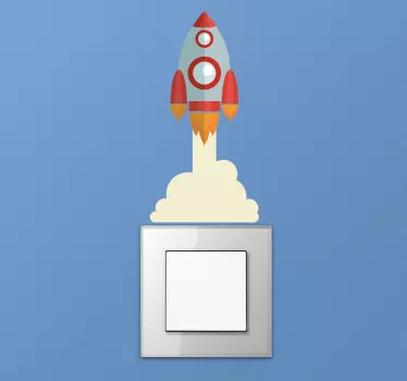 Naklejka na ścianę planety Włącznik światła statku rakietowego - TenStickers